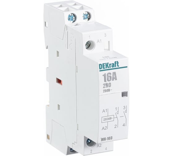 Изображение товара Модульный контактор DEKraft МК-103 2 НО, 16 А, 230 В 18050DEK