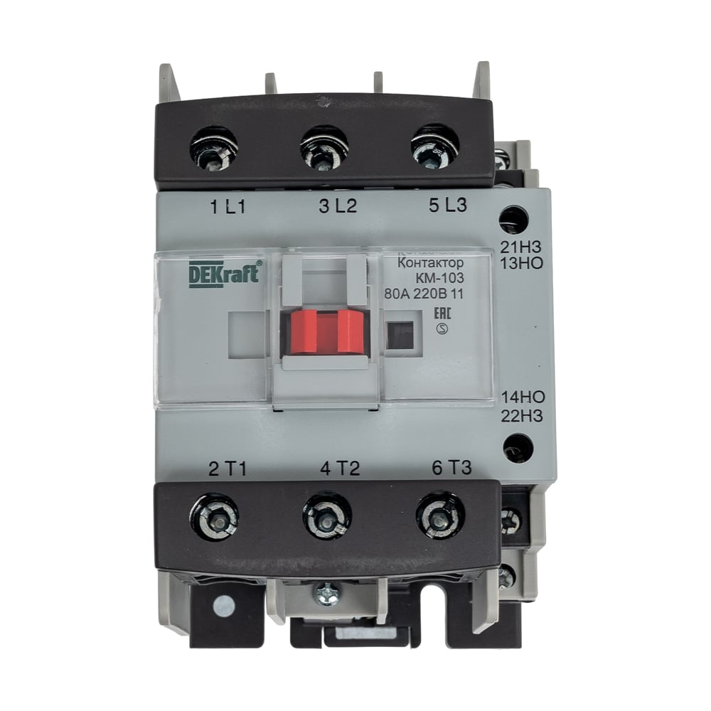 Изображение товара Контактор DEKraft КМ103-080A-220B-11 3-полюсный модульный за 8683 рублей