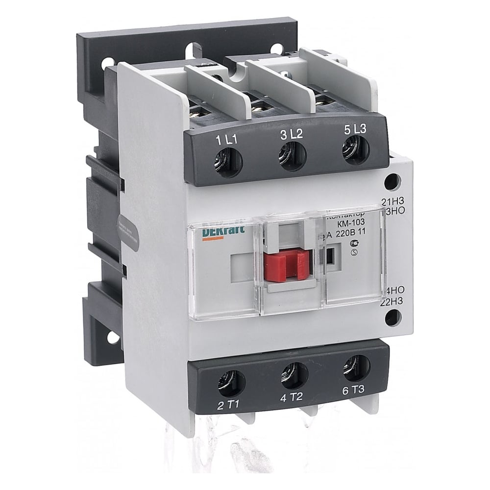 Изображение товара Контактор DEKraft КМ103-095A-220B-11 для автоматизации 95А 8кВт переменный ток
