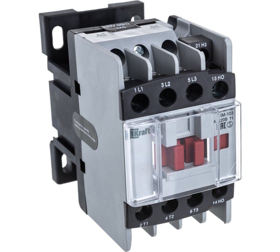 Изображение товара Контактор DEKraft КМ103-009A-220B-11 АС3 1НО+1НЗ 22103DEK 276593