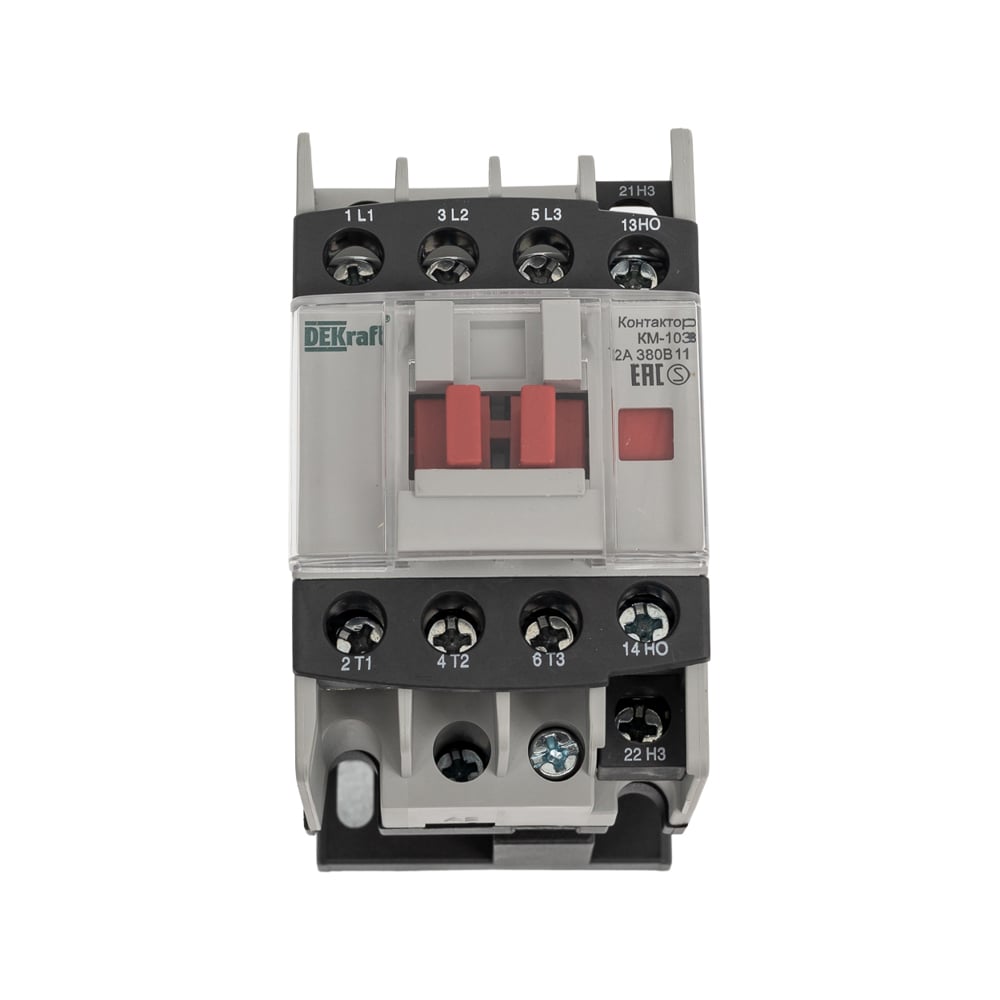 Изображение товара Контактор DEKraft КМ103-012A-380B-11 АС3 1НО+1НЗ 22109DEK 1113345
