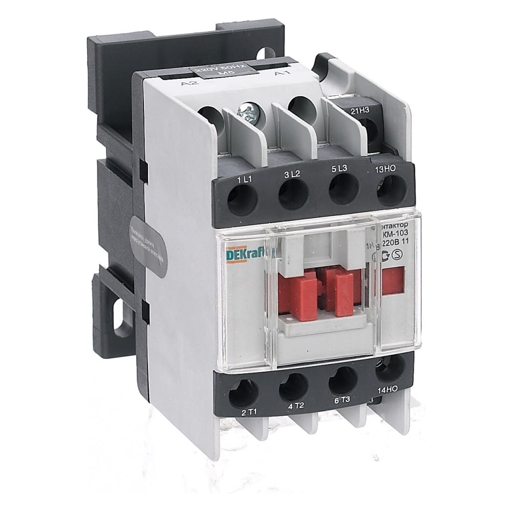 Изображение товара Контактор DEKraft КМ103-018A-220B-11, 3-полюсный, 220 В, 8 кВт