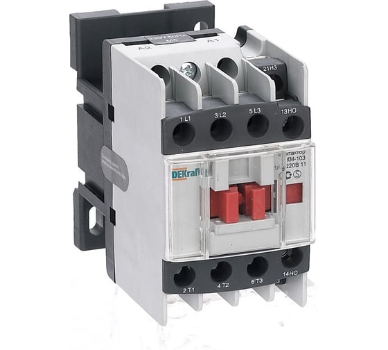 Изображение товара Контактор АСЗ DEKraft КМ-103, 18 А, 220 В, 1НО+1НЗ 22113DEK