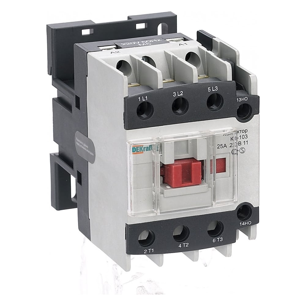 Изображение товара Контактор КМ-103, 25 А, 380 В, АС3, 1НО+1НЗ Dekraft 22119DEK