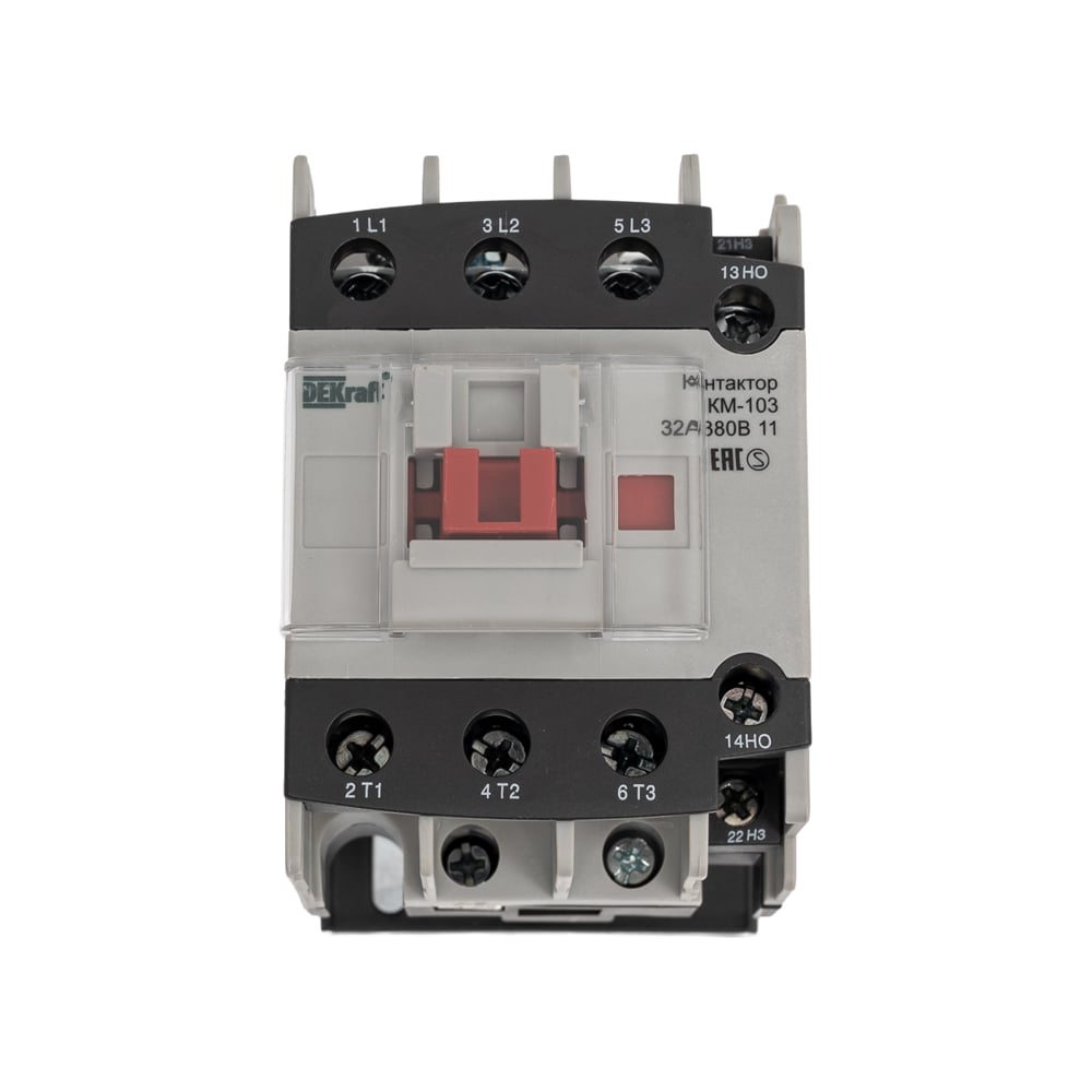 Изображение товара Контактор DEKraft КМ103-032A-380B-11 модульный переменного тока 32А 3 фазы