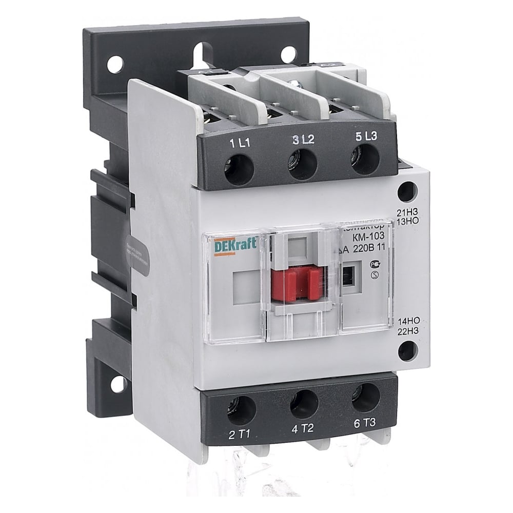 Изображение товара Контактор КМ-103, 40 А, 220 В, АС3, 1НО+1НЗ Dekraft 22128DEK