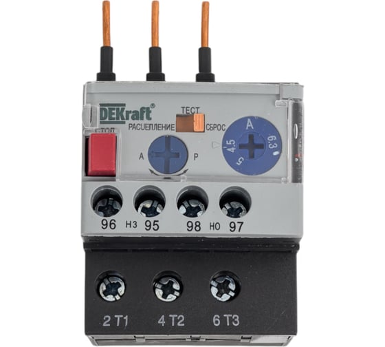 Изображение товара Тепловое реле DEKraft РТ03-09-18-4.50A-6.30A 23112DEK 293168
