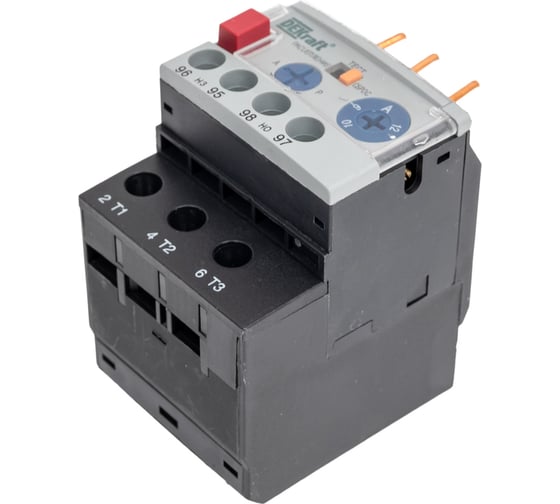 Изображение товара Тепловое реле РТ-03, для контактора КМ-103, 9-18 А, 9-12 А Dekraft 23115DEK