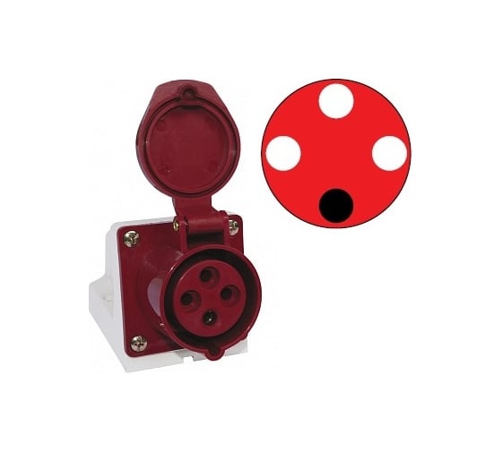 Изображение товара Розетка ОП 32A 3P+E 380B 124 IP44 DEKraft 26032DEK 161227