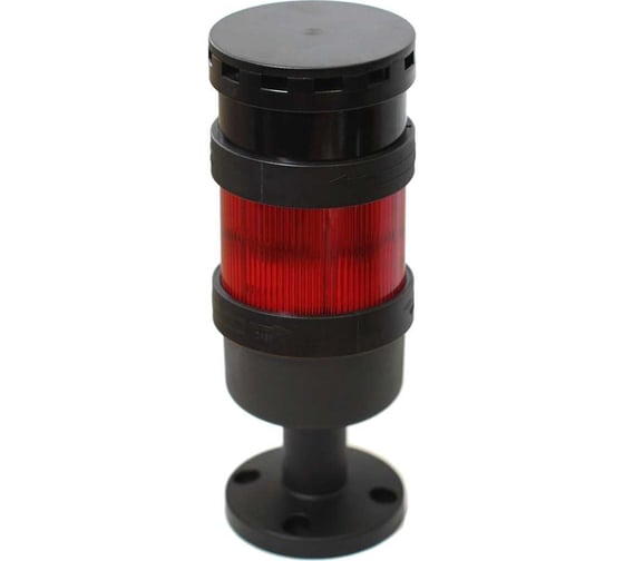 Изображение товара Светосигнальная колонна INNOCONT d=70мм, светодиод, стойка 55мм, основание d=70мм, постоянное свечение, зуммер, цвет: красный, 24VDC, IP65, кабель 0,5м TL70B-024-R-55