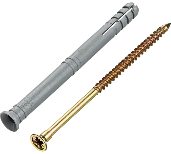 Изображение товара Дюбель-гвоздь Tech-Krep 8x100 мм, потайная манжета, полипропилен, 100 шт. 154270