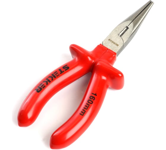 Изображение товара Диэлектрические длинногубцы STEKKER, 160мм, Cr-V, PLE2-160-S, 39777