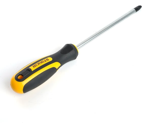 Изображение товара Крестовая отвертка STEKKER Ph 3 х 150 мм, Cr-V двухкомпонентная рукоятка, SDM-PH3-150, 39771