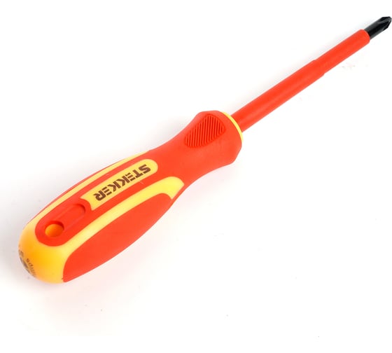 Изображение товара Диэлектрическая крестовая отвертка STEKKER Ph 2 х 100 мм, SDE-PH2-100, 39766