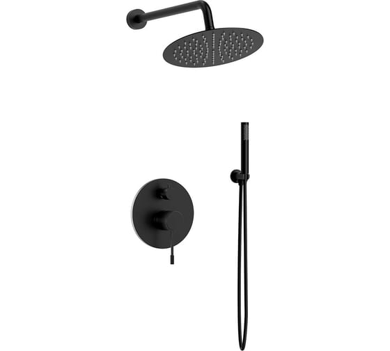 Изображение товара Душевой комплект VINCEA Desire встраиваемый, 2 режима, черный VSFW-1D1MB