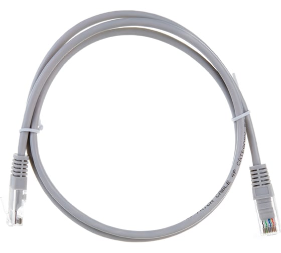 Изображение товара Коммутационный шнур U/UTP 4 пары, Кат.5е Класс D, 100МГц, 2хRJ45/8P8C, T568B, литой, многожильный, PVC нг B, серый, 1м, 10шт NETLAN EC-PC4UD55B-010-GY-10