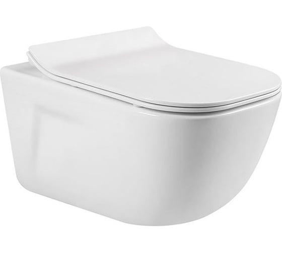 Изображение товара Подвесной унитаз VINCEA Idea безободковый, цвет белый, ультратонкое soft-close сиденье VT1-33