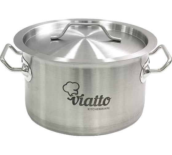 Изображение товара Кастрюля Viatto Commercial нержавеющая сталь с тройным дном 240x155 мм объем 7 л с двумя ручками 101618 71744