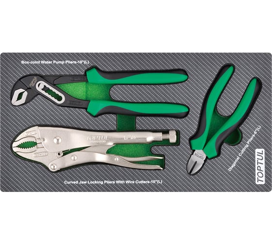 Изображение товара Набор губцевого инструмента TOPTUL 3 предмета в мягком ложементе GEA0306