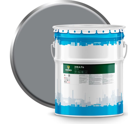 Изображение товара Эмаль Фарбен ПФ-115 серый, 20 кг 4300004521