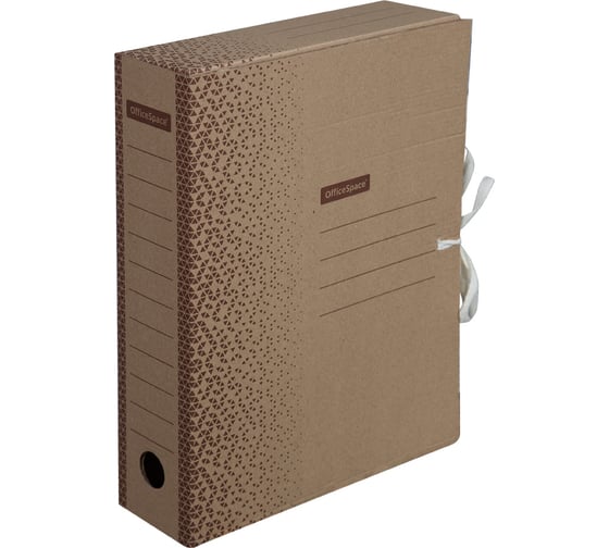 Изображение товара Архивная папка OfficeSpace Standard с завязками плотная, микрогофрок, 75 мм, бурый, 700 листов 264785