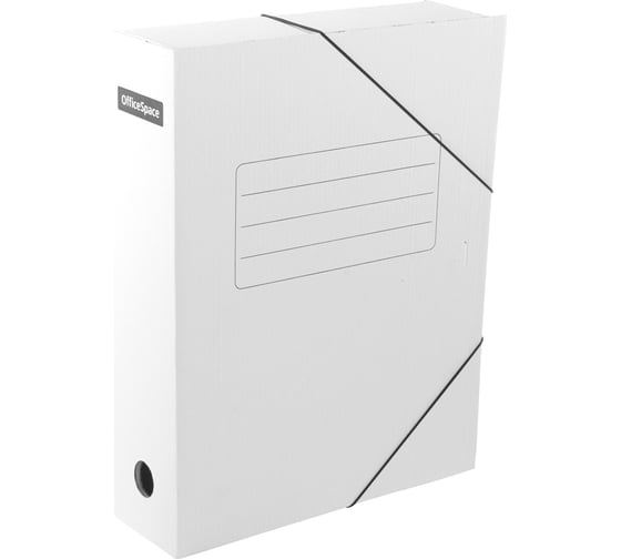 Изображение товара Архивная папка OfficeSpace на резинках, микрогофрокартон, 75 мм, белая 158548