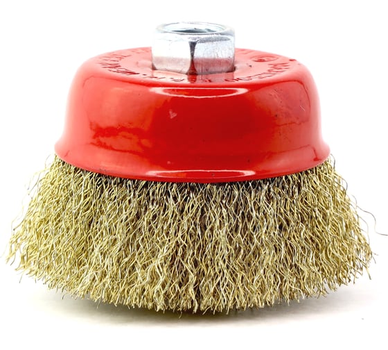 Изображение товара Щетка чашечная 75 мм, М14, ворс гофрированная латунированная сталь 0.30 мм для УШМ 13-027 EuroBrush EB-IBS2