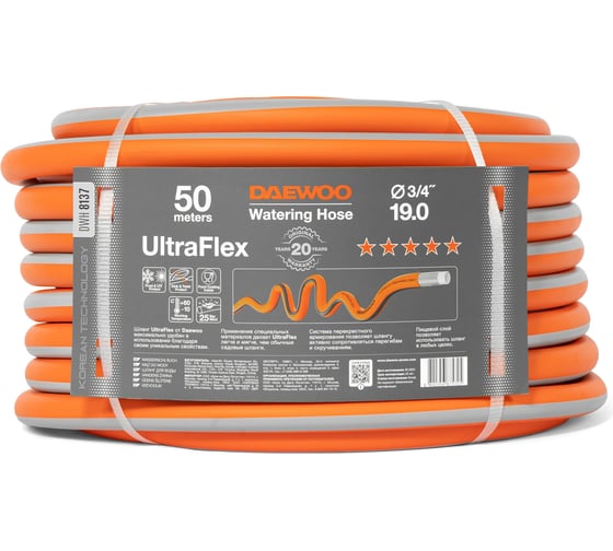 Изображение товара Шланг DAEWOO ultraflex 3/4", 19 мм, 50 м DWH 8137