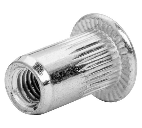 Изображение товара Заклепка-гайка ЦКИ М4, плоская, рифленая, АЛ, REX, 80 шт. 50843