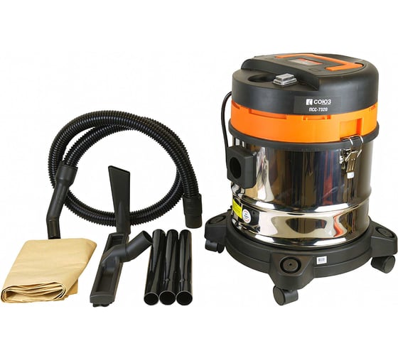 Изображение товара Промышленный пылесос Союз 1600 Вт, объём 20 л, розетка для электрического инструмента 2000Вт ПСС-7320