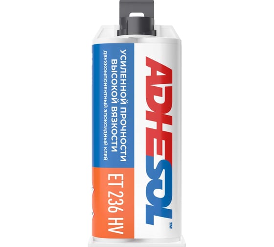 Изображение товара Клей усиленной прочности, высокой вязкости эпоксидный двухкомпонентный ADHESOL et236hv 50 мл 323817 236104