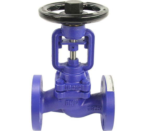 Изображение товара Клапан запорный сильфонный DN.ru V234A Ду20 Ру16 чугунный, фланцевый D090-00708