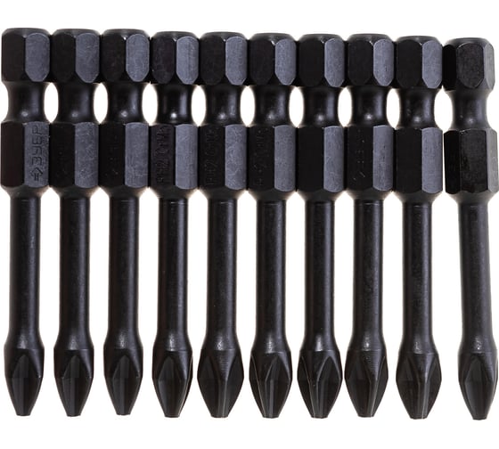 Изображение товара Биты ПРОФИ PH2 (10 шт; 50 мм; 1/4") Зубр 26021-2-50-S10