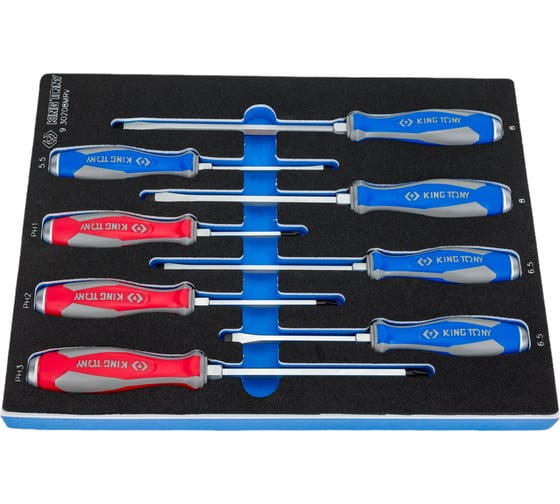 Изображение товара Набор силовых отверток (ложемент, 8 предметов) KING TONY 9-30208MRV