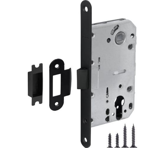Изображение товара Корпус врезного замка c защёлкой FUARO PLASTP85C-50 (P85C-50) BL черный 41763