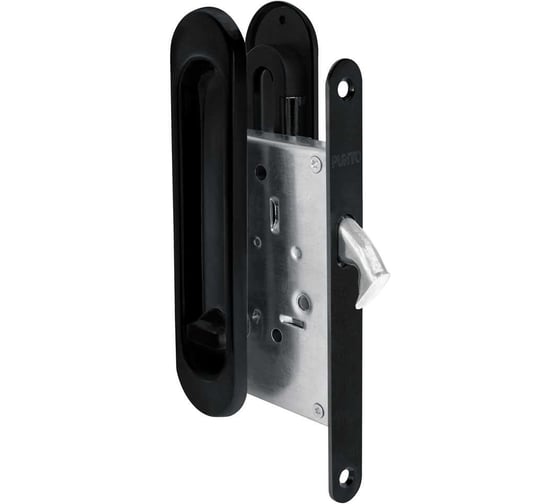 Изображение товара Защелка с ручками для раздвижных дверей PUNTO SH.SL152.KIT011-BK (Soft LINE SL-011) BL-24 черный 43507