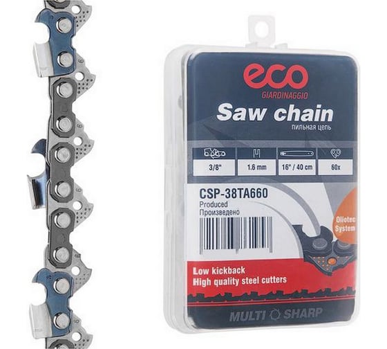 Изображение товара Цепь 38TA 40 см, 3/8", 1.6 мм, 60 звеньев ECO CSP-38TA660