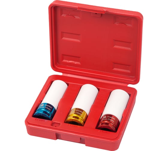 Изображение товара Набор ударных глубоких шестигранных головок МАСТАК 006-43C