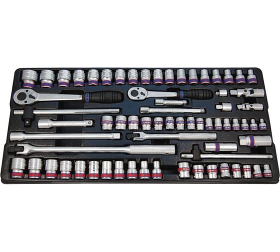 Изображение товара Набор торцевых головок с принадлежностями (1/2"&3/8", ложемент, 70 предметов) KING TONY 9-7069CR