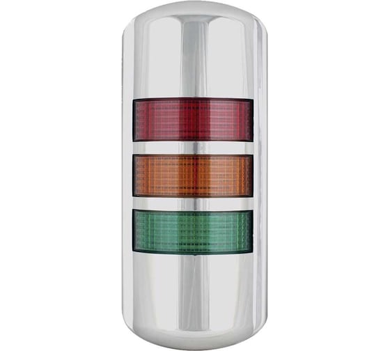 Изображение товара Светосигнальная колонна INNOCONT крепление на стену, светодиоды (постоянное/мигающее), зуммер, цвет: красный, желтый, зеленый, 220VAC, IP54. TFL50B-220-RYG