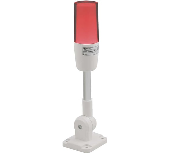 Изображение товара Светосигнальная колонна INNOCONT d=50мм, основание поворотное, многоцветный светодиод (постоянное/мигающее), зуммер, цвет: красный, желтый, зеленый, 24VDC, IP50, кабель 0,5м TL50B-024-RYG