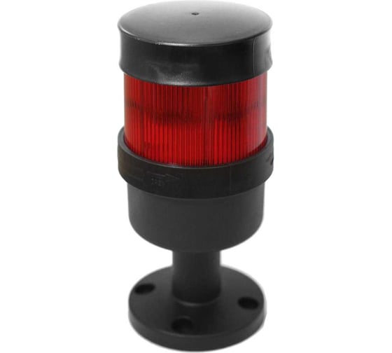 Изображение товара Светосигнальная колонна INNOCONT d=70мм, светодиод, стойка 55мм, основание d=70мм,постоянное свечение, без зуммера, цвет: красный, 24VDC, IP65, кабель 0,5м TL70-024-R-55