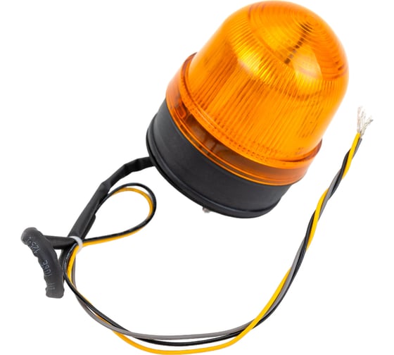 Изображение товара Светосигнальный маячок INNOCONT d=70мм, L=85мм, светодиод, вращение, зуммер, цвет: желтый, 220VAC, IP54, кабель 0.5м SL70B-220-Y