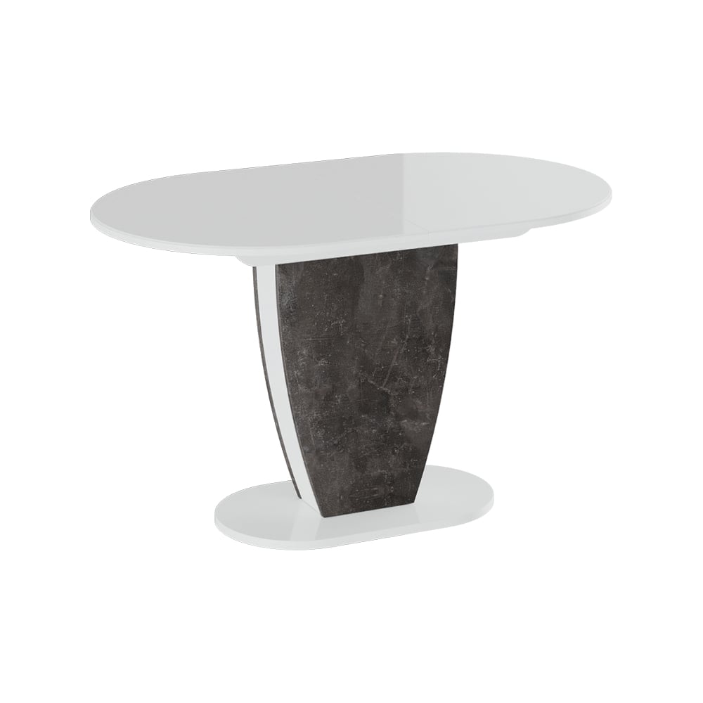 Обеденный стол ТриЯ, цвет белый глянец/моод темный 146310 монреаль - фото 1