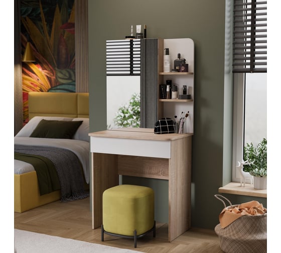 Изображение товара Туалетный стол ТриЯ Майя Дуб сонома/Белый ясень 136069