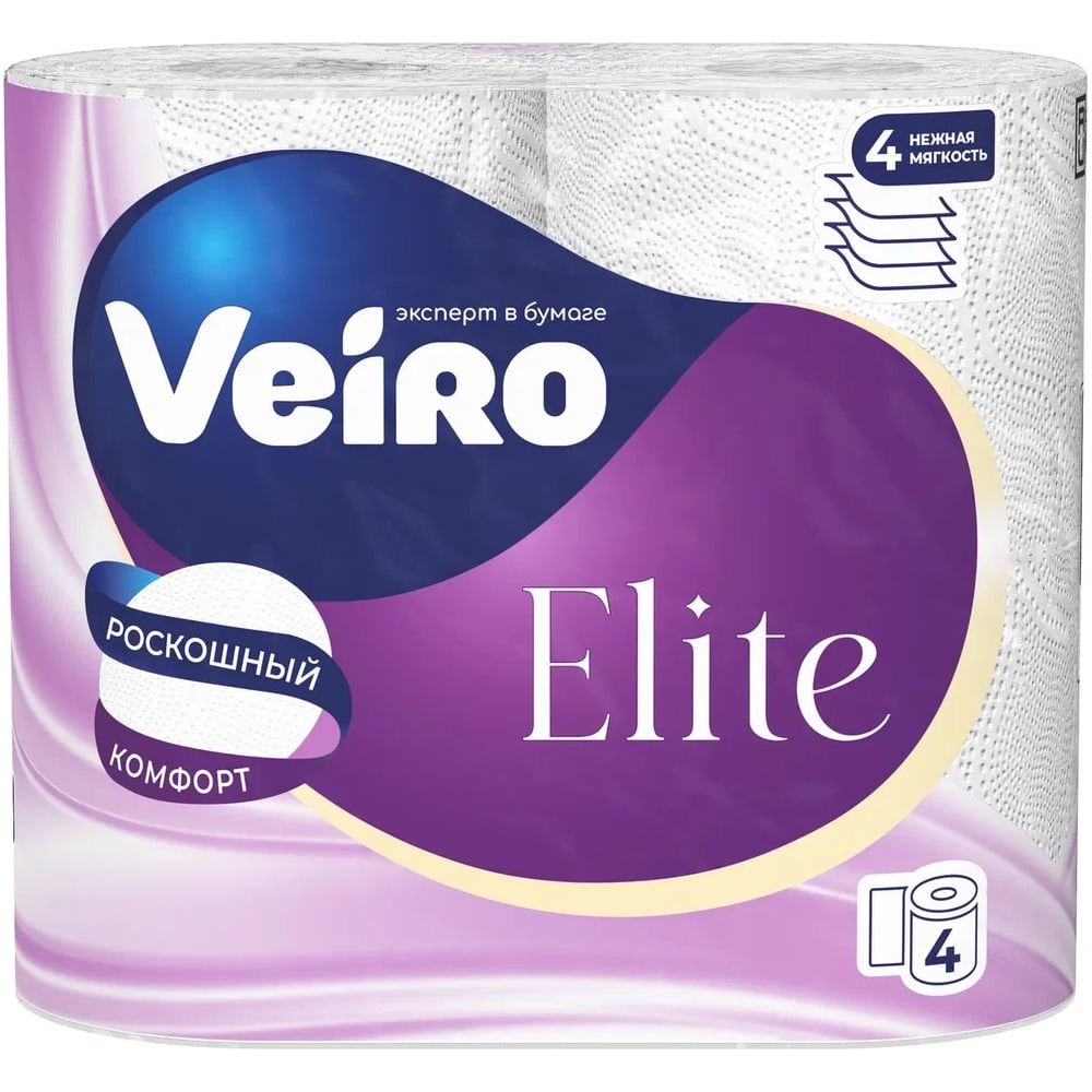 Изображение товара Туалетная бумага VEIRO Linia Classic 4 слоя 4 рулона