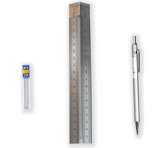 Изображение товара Угловая линейка GOLDRATIO 180мм, с карандашом М00021516