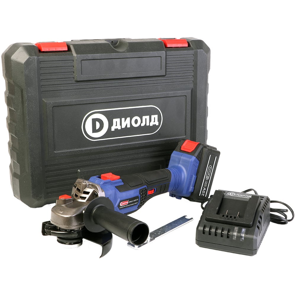 Изображение товара Аккумуляторная угловая шлифмашина ДИОЛД Амшу-20 ли-01 125 мм кейс