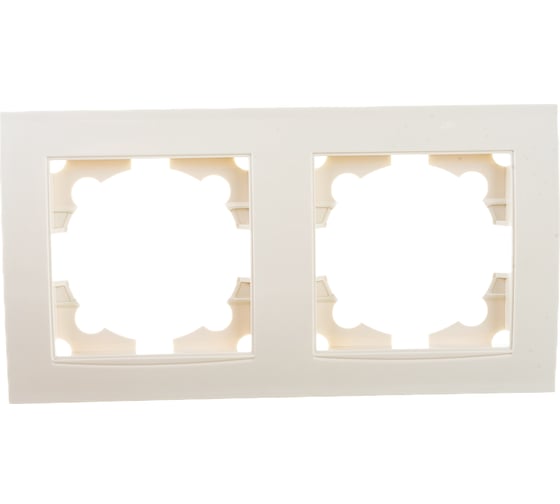 Изображение товара Двухместная горизонтальная  рамка UNIVersal Бриллиант слоновая кость 7948684