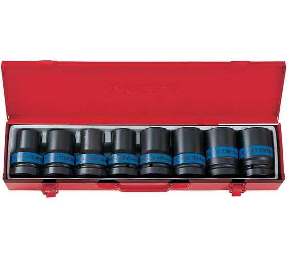 Изображение товара Набор ударных торцевых головок (1", шестигранные, тонкостенные, 17-41 мм, 8 предметов) KING TONY 8408MP